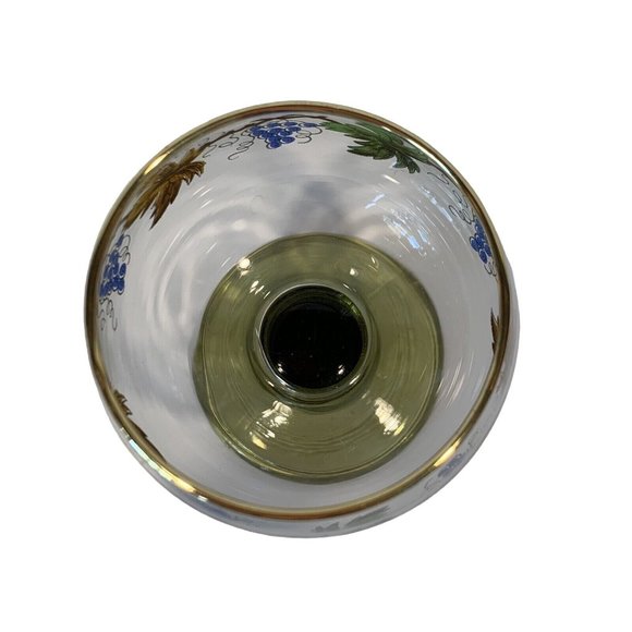 German Roemer Wine Glasses Green Stemmed Grapes Vines Leaves Set Of 4 Vintage - Picture 5 of 7